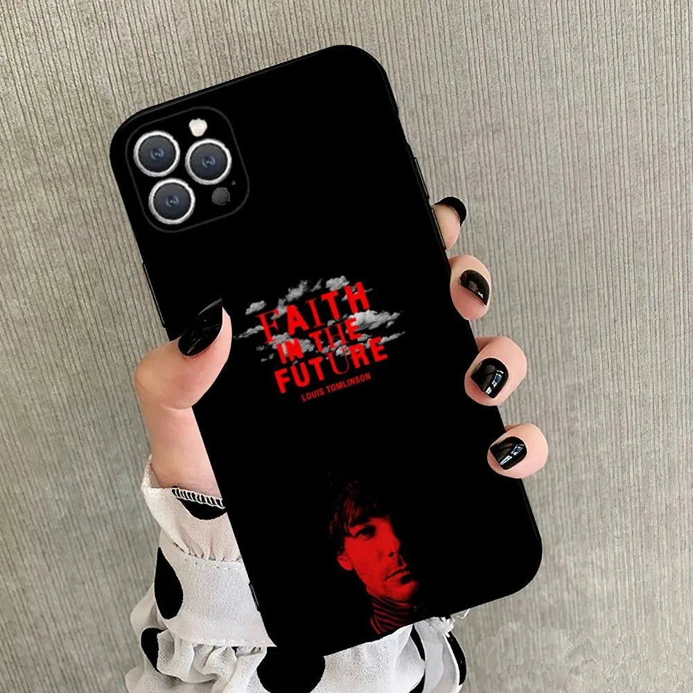Louis Faith Future T-Tomlinson Phone Case For iPhone 15,14,13,12,11,Plus,Pro Max,XS,X,XR,SE,Mini,8,7 Soft Silicone Black Cover