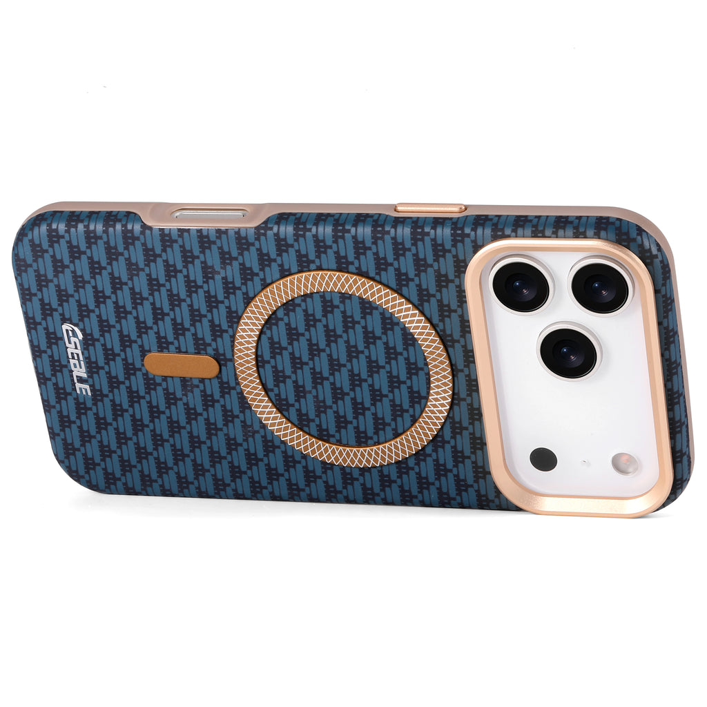 Luxury Business Bitmap Leather Magnetic Phone Case For iPhone 17 16 15 14 13 Pro Max 17Pro 17Air Metal Lens Button Bumpe Cover