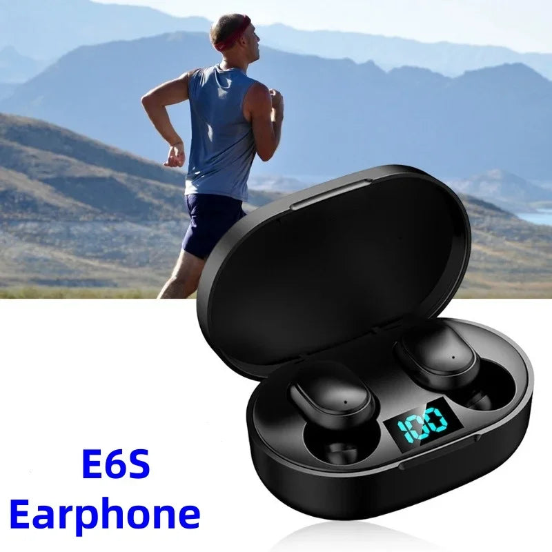 E6S TWS Bluetooth Earphones Wireless Bluetooth Headset Noise Cancelling Headsets with Microphone Headphones for All Smartphones