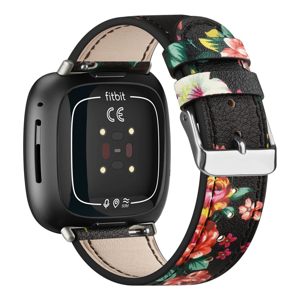 Genuine Leather Band For Fitbit Versa 3/Versa 4 Strap Bracelet For Fitbit Sense/Sense 2 Watch Band Adjustable Wristband