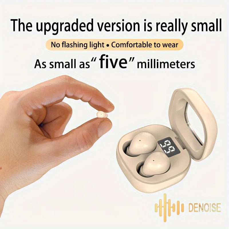 Lenovo Mini Wireless Bluetooth Earphones, Compact Sleep Earbuds, Invisible Earphones for Work and Sports, High-Definition HiFi
