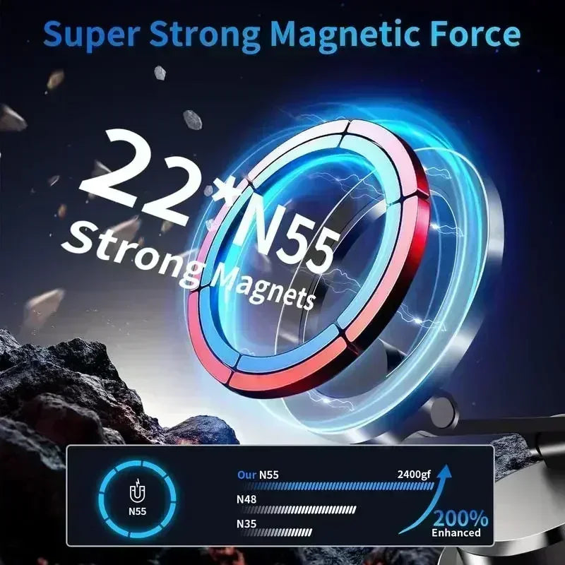 360° Foldable Magnetic Phone Mount! 2025 New Vacuum Suction Cup, Ultra-Strong Adsorption Alloy Bracket for Cars & Desktops