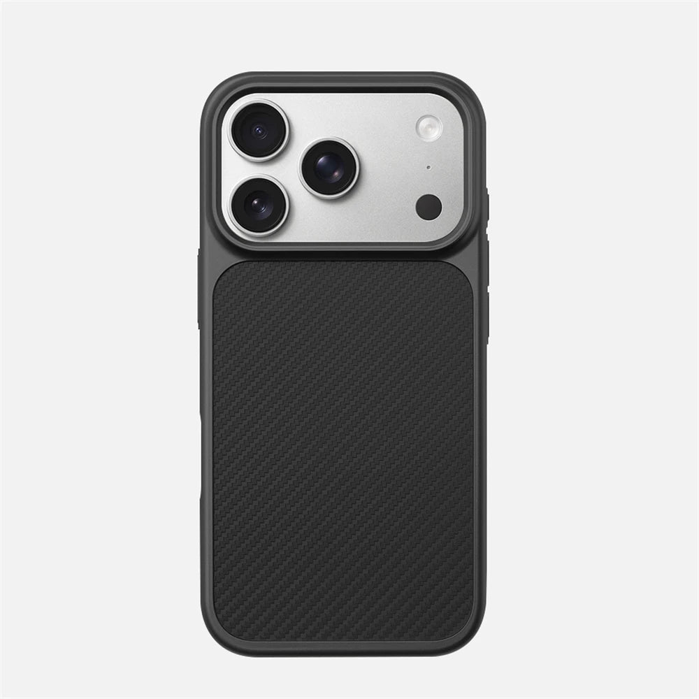 Luxury Business Carbon Fiber Pattern Hard PC Magnetic Case For iPhone 17 16 15 Pro Max For Magsafe Wireless Charging Matte Cover