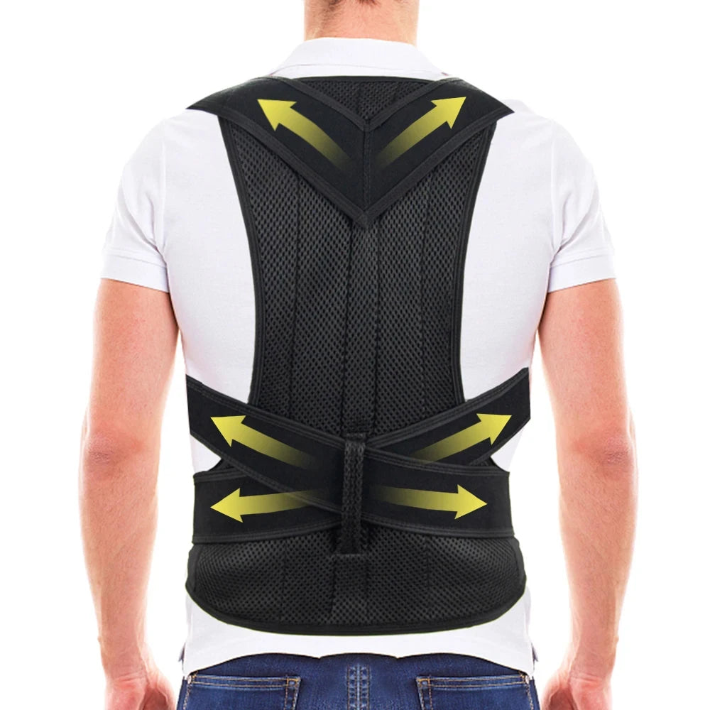 Posture Corrector for Men and Women, Adjustable Full Back Brace Support Shoulder Straightener for Improving Posture, Back Relief