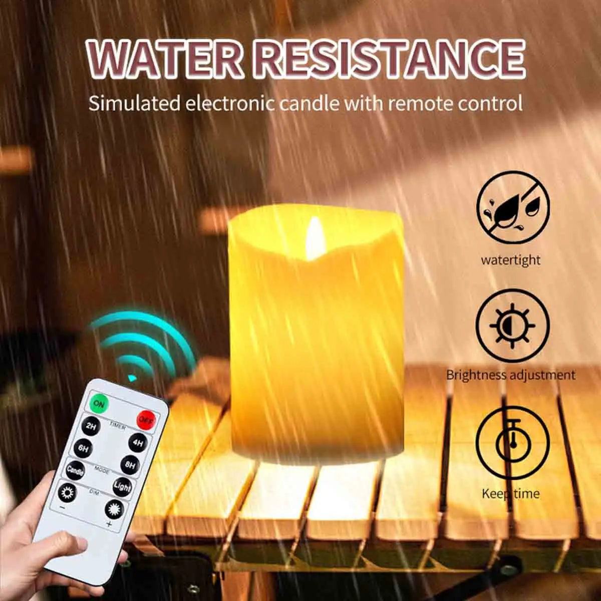 3 Pieces Charge Remote Control LED Decorative Moving Wick Candles,10/12.5/15 cm Rechargeable Dancing Church Candles