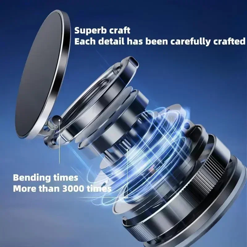 360° Foldable Magnetic Phone Mount! 2025 New Vacuum Suction Cup, Ultra-Strong Adsorption Alloy Bracket for Cars & Desktops