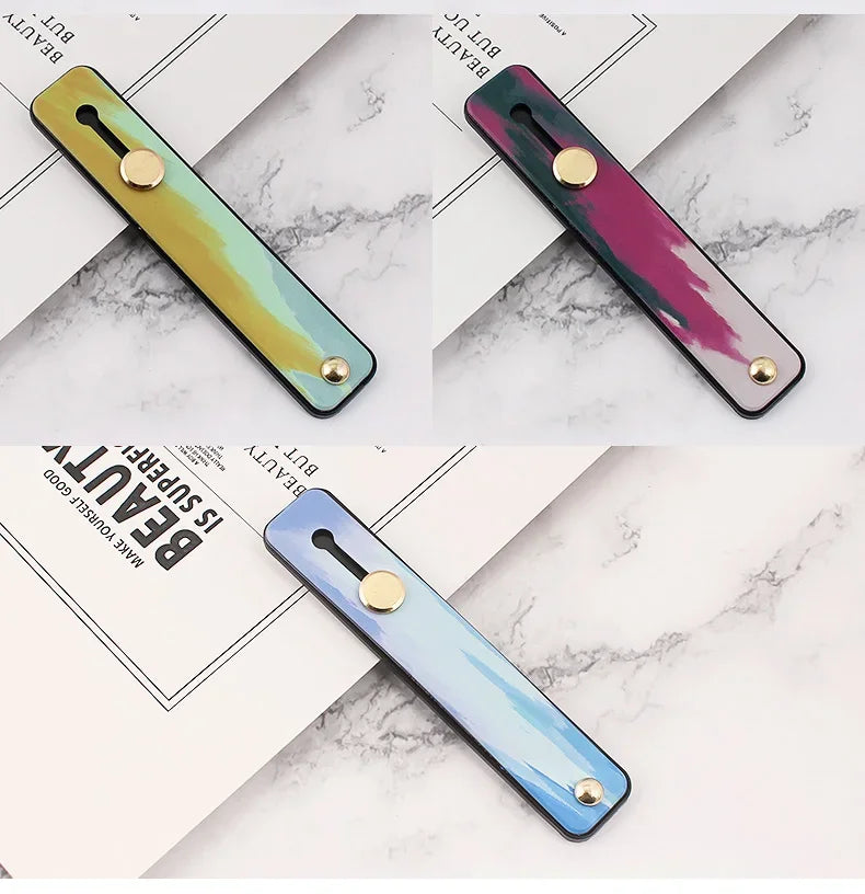 Portable Push-pull Phone Holder Slide Stand Multi-function Ring Buckle Lazy Desktop Sticky Rainbow Phone Silicone Ring Grip