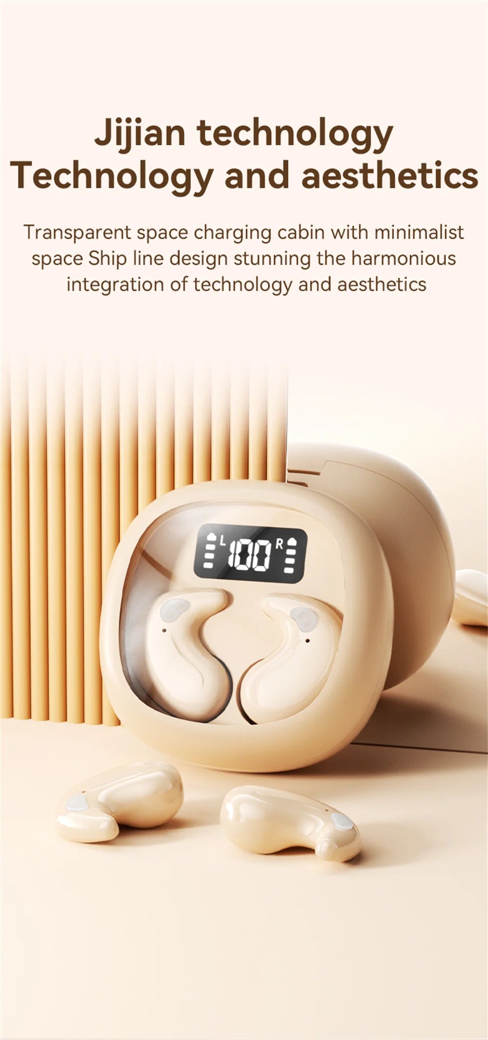 For Phone Sleep Invisible Stereo Headset IPX5 Waterproof Wireless Bluetooth Earphone Earbuds With Mic Bluetooth 5.3 Headphones