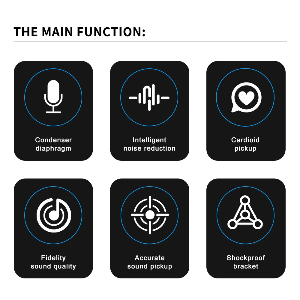 KDES U87 AI XLR Condenser Microphone Professional Cardioid Studio Mic for Recording Podcasting Voice Over Streaming Home Studio