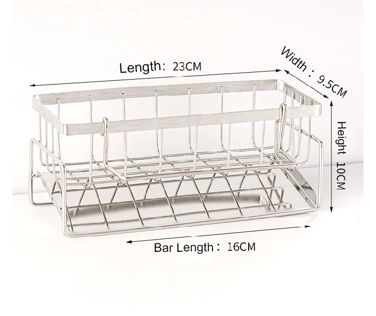 Sink Cleaning Tools Storage Rack Kitchen Multifunctional Stainless Steel Drain Rack for Sponge Cleanser Organizer Rag Hanger