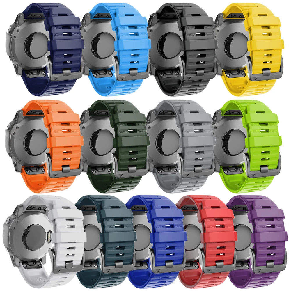 Sport Silicone Strap for Garmin Descent G2 G1 Mk3i Mk2 Mk1/Fenix 8 Pro E 7 7X 6 6X 5 5X/Epix Soft Bracelet 22/26mm Quickfit Band