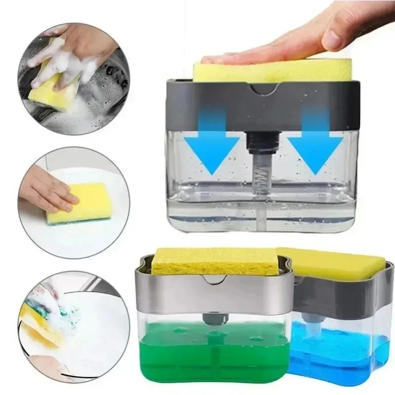 Soap Dispenser Kitchen Accessories Press type Portable Liquid Soap Dispenser Clean Cloth Dishwashing Pot Clean Tool For kitchen