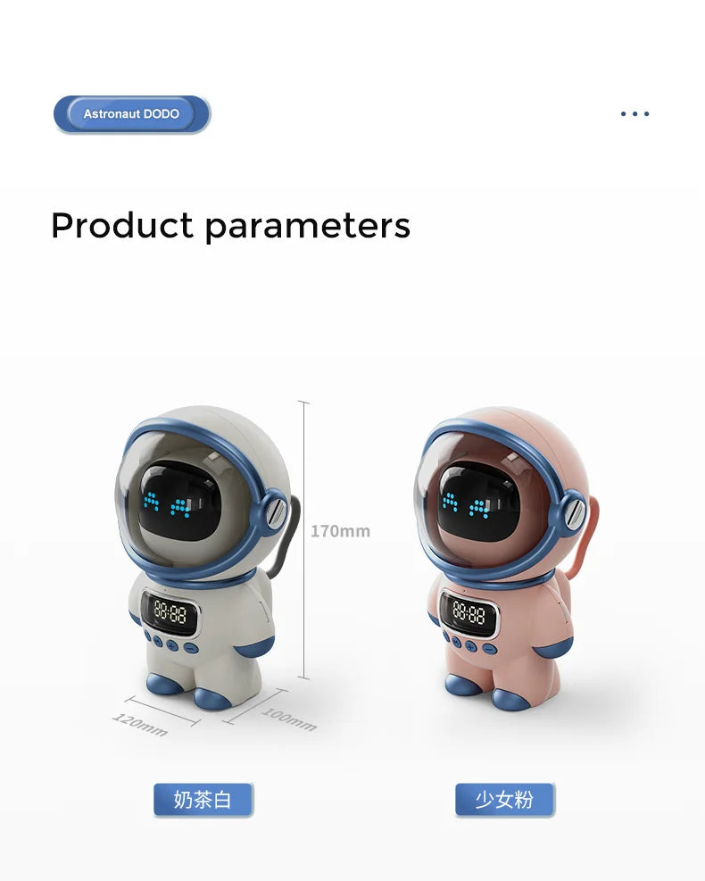 New portable wireless audio speaker, Smart Astronaut Bluetooth speaker with nightlight, FM radio, subwoofer, music speaker