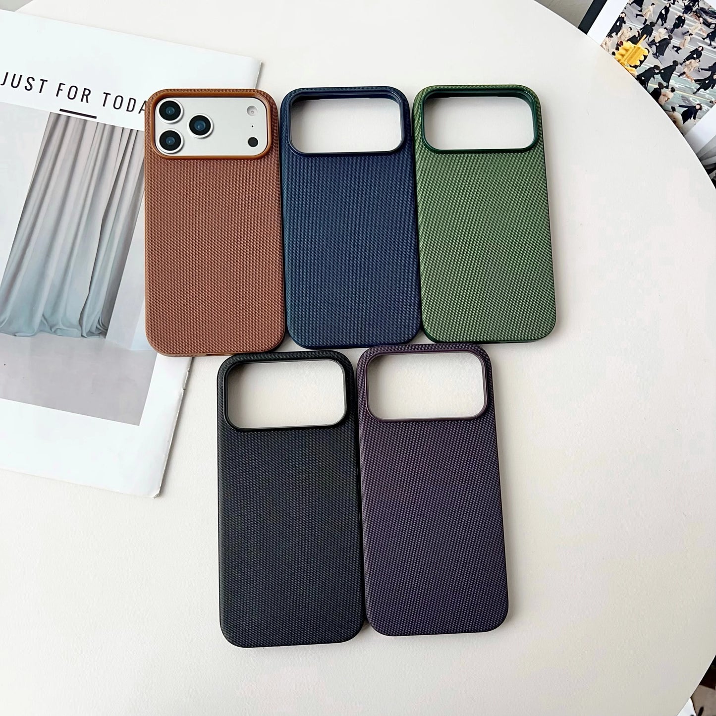 Luxury Tech Woven Magnetic Wireless Charge Phone Case for iPhone 17 Air 16 15 14 13 Pro Max For Magsafe TechWoven Texture Cover