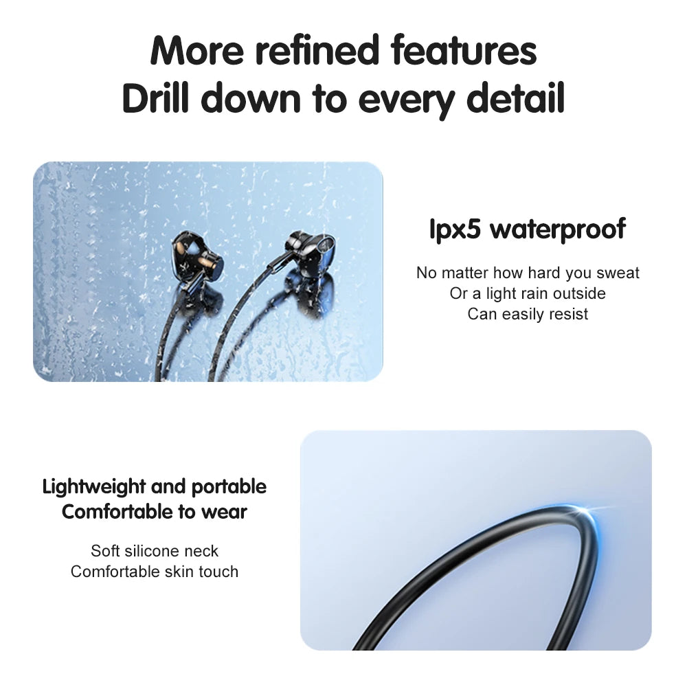 Wireless Bluetooth 5.4 Headset with LED Display HiFi Sound Quality Sports And Gaming Earbuds