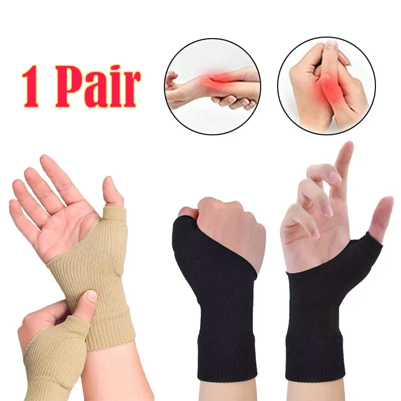 1Pair Wrist Thumb Compression Arthritis Gloves, Breathable Wrist Support Brace Wrist Sleeve With Gel Thumb Injury Pads