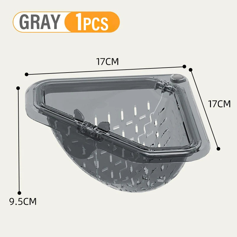 Triangle Magnetic Sink Drain Basket Hanging Vegetable Fruit Drainage Strainer Kitchen Filter Accessories Food Waste Collector