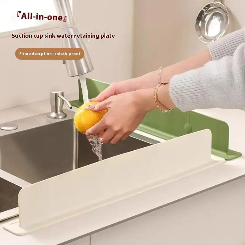 1pcs Silicone Kitchen Sink Water Splash Guard Washing Basin Anti-splash Stopper Waterproof Splatter Screen Bar Anti-water Board