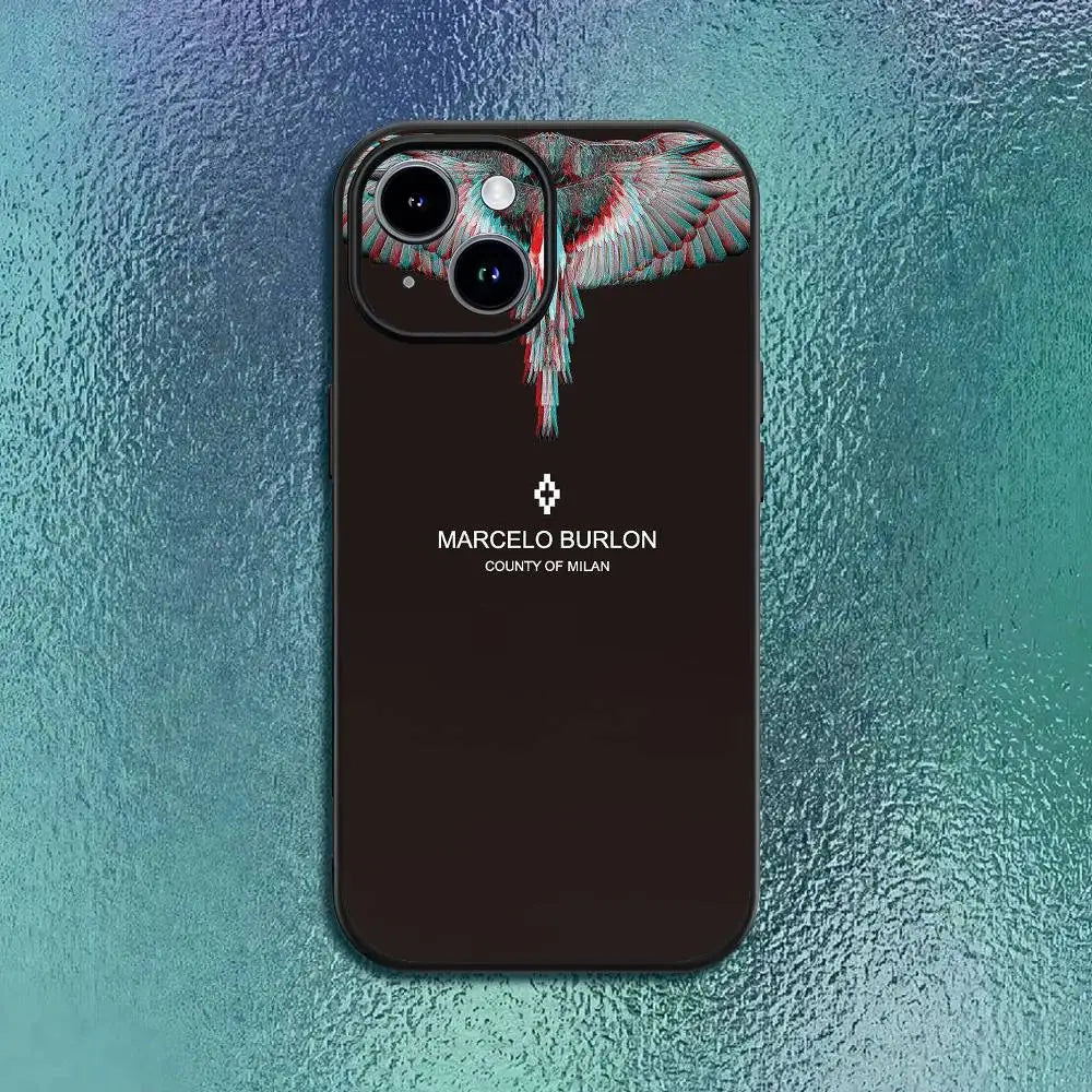 Fashion Burlons Design-M-MarceloeS Phone Case For IPhone 17 12 13 14 15 16Pro Max  Plus Classic black soft shell