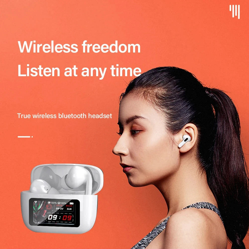 ERAZER AI Translation Wireless Ear Buds Real Time Earphone with Touch LCD Screen EarBuds with 144 Translate Languages HD Call