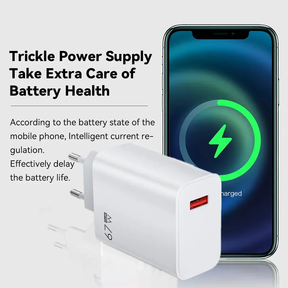 67W Fast Charger For Xiaomi 14 13 12 11 Ultra Redmi Note 13 12T Pro POCO X6 Turbo Type C Cable Power Adapter USB Quick Charger