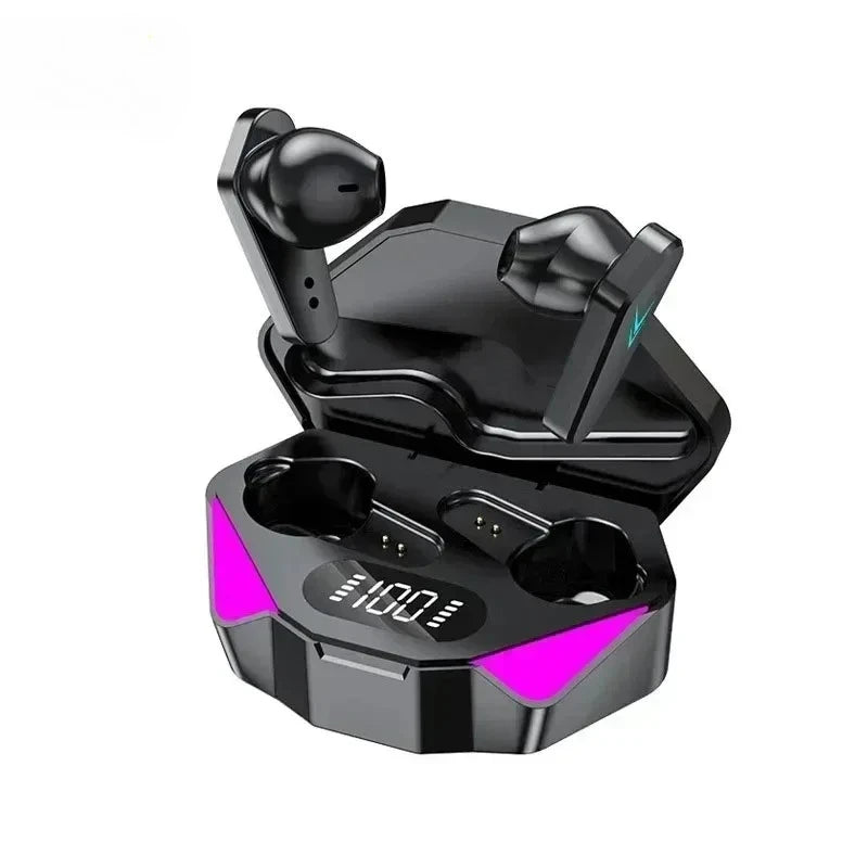 Gaming Earbuds Wireless Bluetooth 5.0 Earphones with Mic Bass Boosted 9D Stereo Sound Positioning HiFi Music Headset