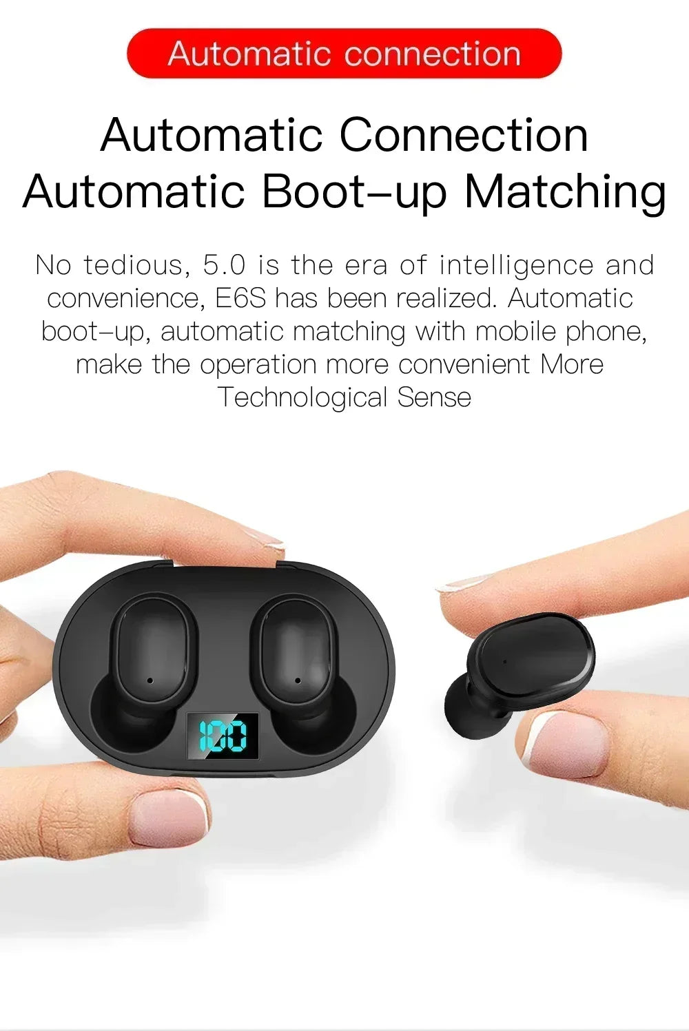 TWS E6S Bluetooth Earphones Wireless bluetooth headset Noise Cancelling Headsets With Microphone Headphones