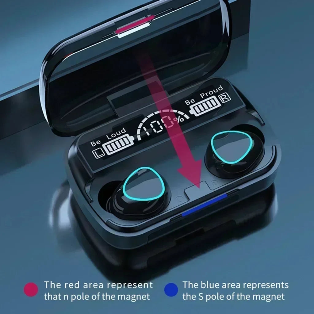 Original M10 Wireless Bluetooth Earpods - All-in-One Sports Headphones with Noise Canceling, Stereo Sound & Built-in Microphone