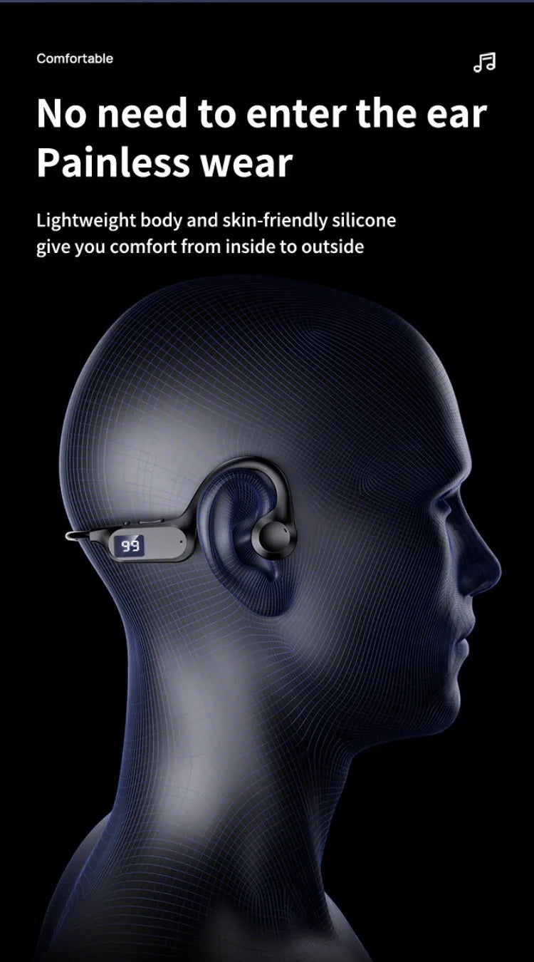 Beauddy Air Conduction Sport Headphone Wireless Earphone Bluetooth-Compatible Headset Hands-free with Mic for Running X7 Earbuds