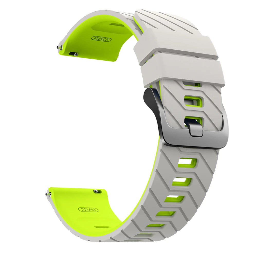 22mm Two-Tone Silicone Band Quick Release Strap For Garmin Forerunner 570 47MM 265 255 Music/Venu 4 3 2 45MM Sport Bracelet Belt