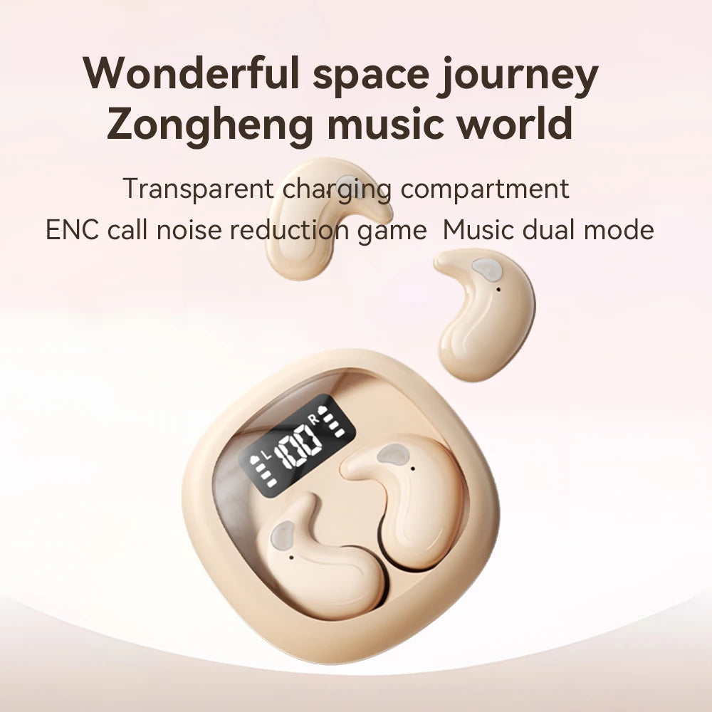 For Phone Sleep Invisible Stereo Headset IPX5 Waterproof Wireless Bluetooth Earphone Earbuds With Mic Bluetooth 5.3 Headphones