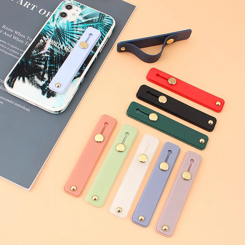 Portable Push-pull Phone Holder Slide Stand Multi-function Ring Buckle Lazy Desktop Sticky Rainbow Phone Silicone Ring Grip