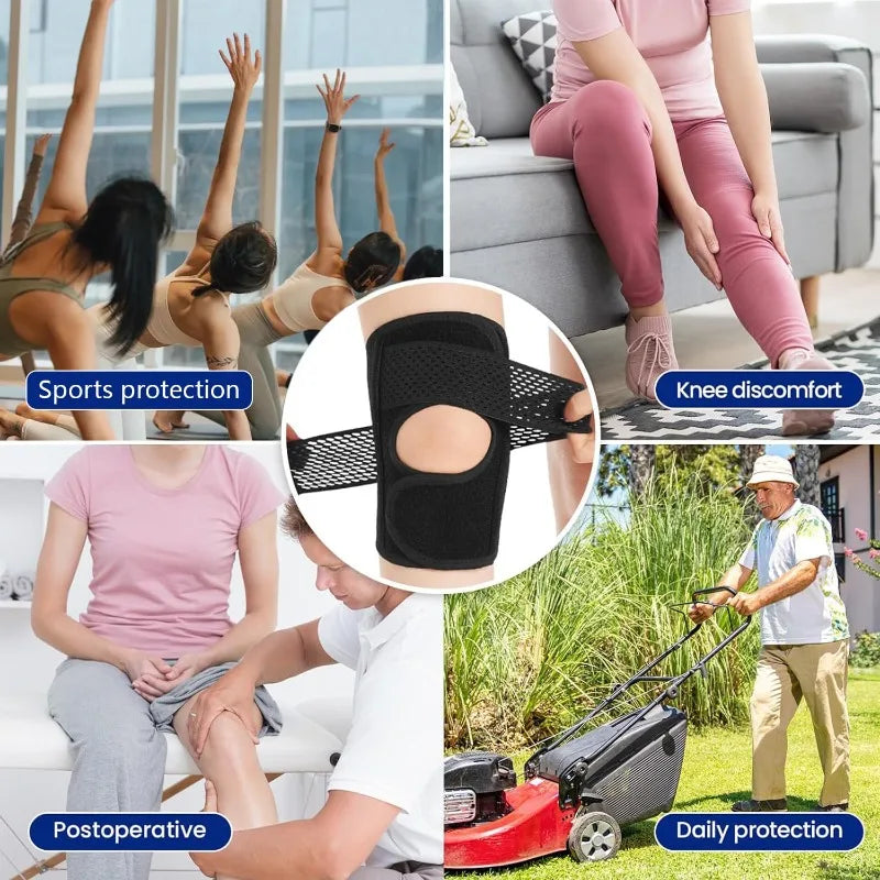 1PCS for Men&Women Elastic Sports Kneepad Four Generations Joint Support Pressure Knee Pads Fitness Brace Protector Black