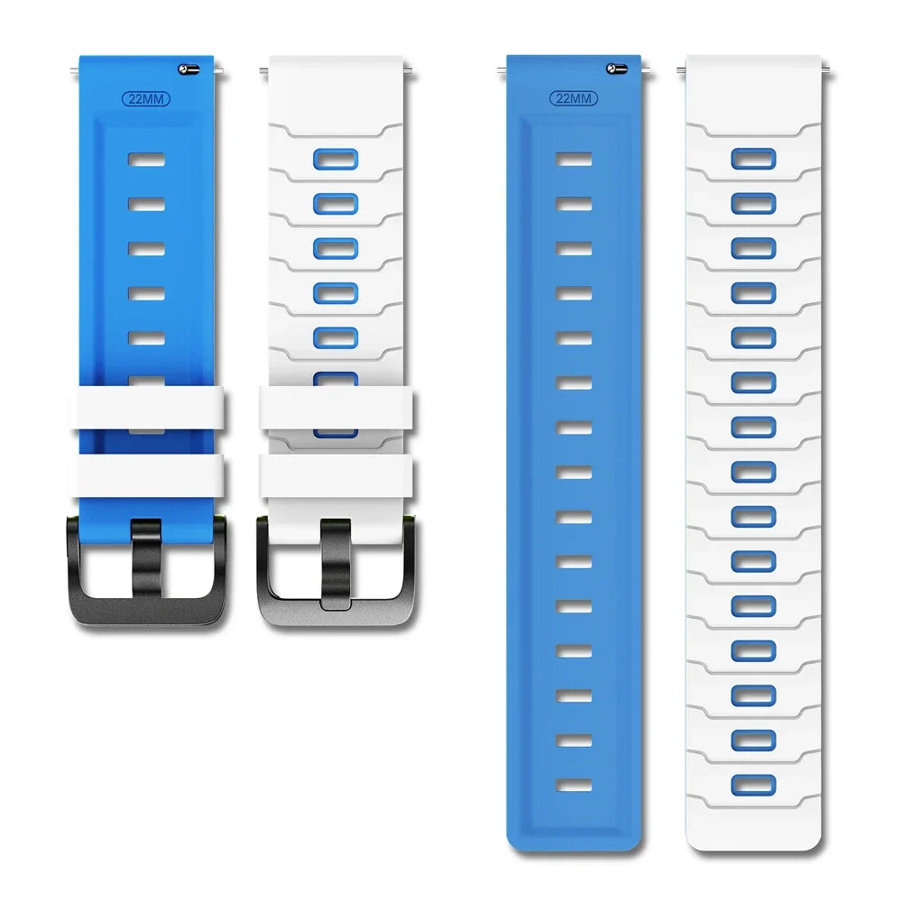 22mm Two-Tone Silicone Band Quick Release Strap For Garmin Forerunner 570 47MM 265 255 Music/Venu 4 3 2 45MM Sport Bracelet Belt