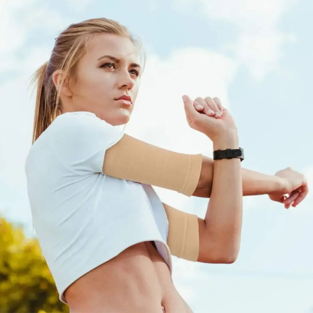 1Pair Elasticity Compress Elbow Support Absorb Sweat Arm Bandage Yoga Arm Sleeve UV Protection Lightweight Elbow Brace Gym Sport