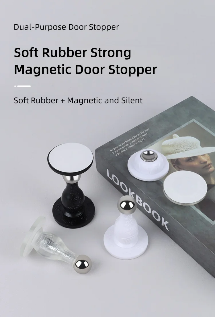 New Drill-Free Door Stopper with Silicone Anti-Collision Pad, Door Holder for Fixing Door Behind and Preventing Collision