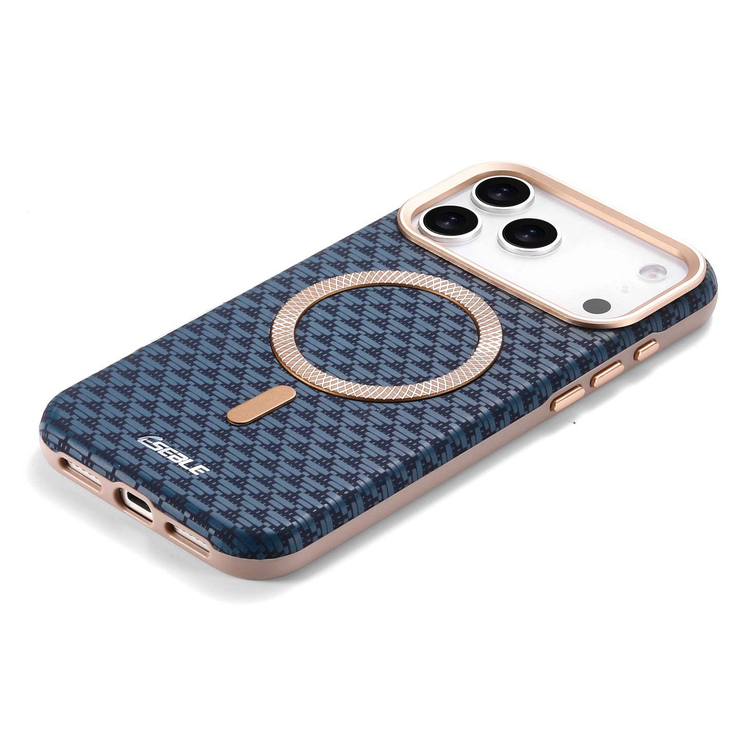 Luxury Business Bitmap Leather Magnetic Phone Case For iPhone 17 16 15 14 13 Pro Max 17Pro 17Air Metal Lens Button Bumpe Cover