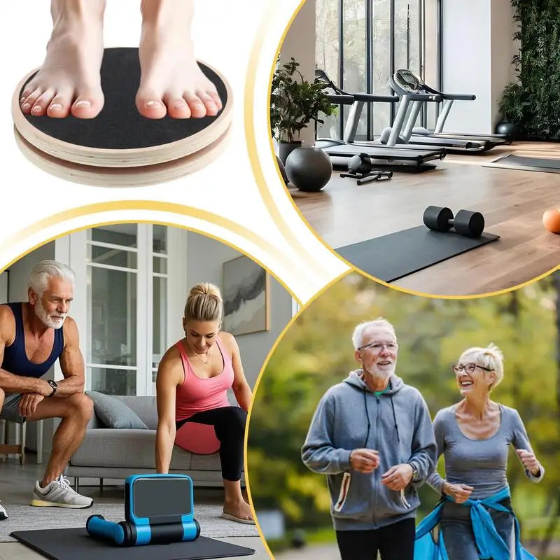 Waist Twisting Disc AB Disc Machine Wooden Disc Sculpture Twist With Handles Workout Training Board Body Trainer For Hips And