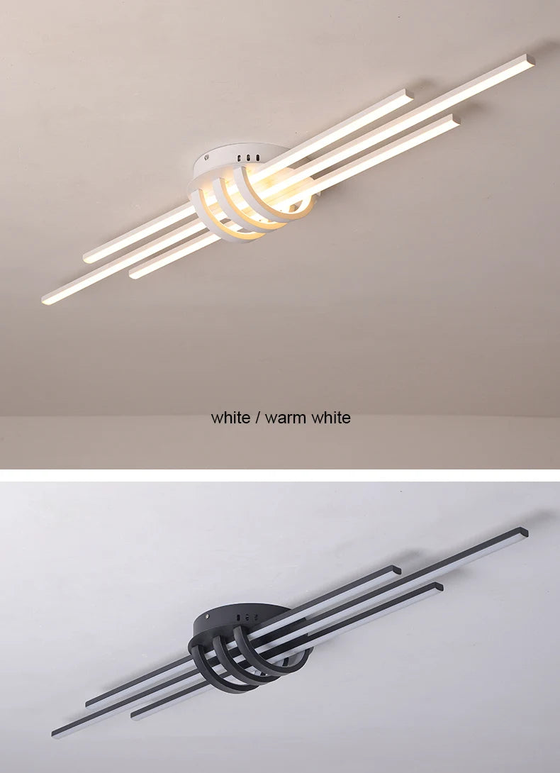 FANPINFANDO Modern Led Ceiling Lights For Living Room Bedroom Matte Black/White Aluminum Kitchen Led Ceiling Lamps Fixtures