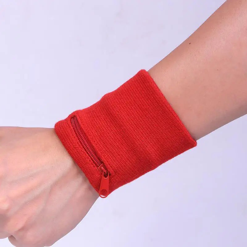 Wristband With Zipper For Storing Keys Change For Absorbing Sweat Wiping Sweat Wrist Guard For Basketball Running Fitness Sports